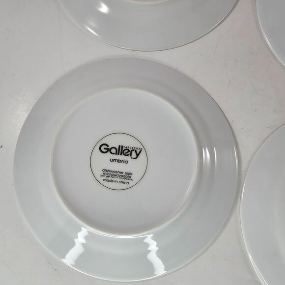 Set Of 4 Tabletops Gallery Umbria White Salad Plates Dishwasher Microwave Safe - Picture 11 of 12
